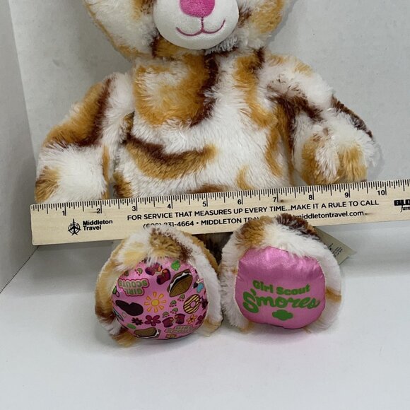 Build A Bear Workshop Girl Scout Smores Plush White Tan Brown swirl bear - Picture 12 of 12